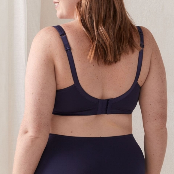 Deesse New Lightly Lined Contour T-Shirt Bra Underwire Lace Navy Blue 48c new - Picture 2 of 7